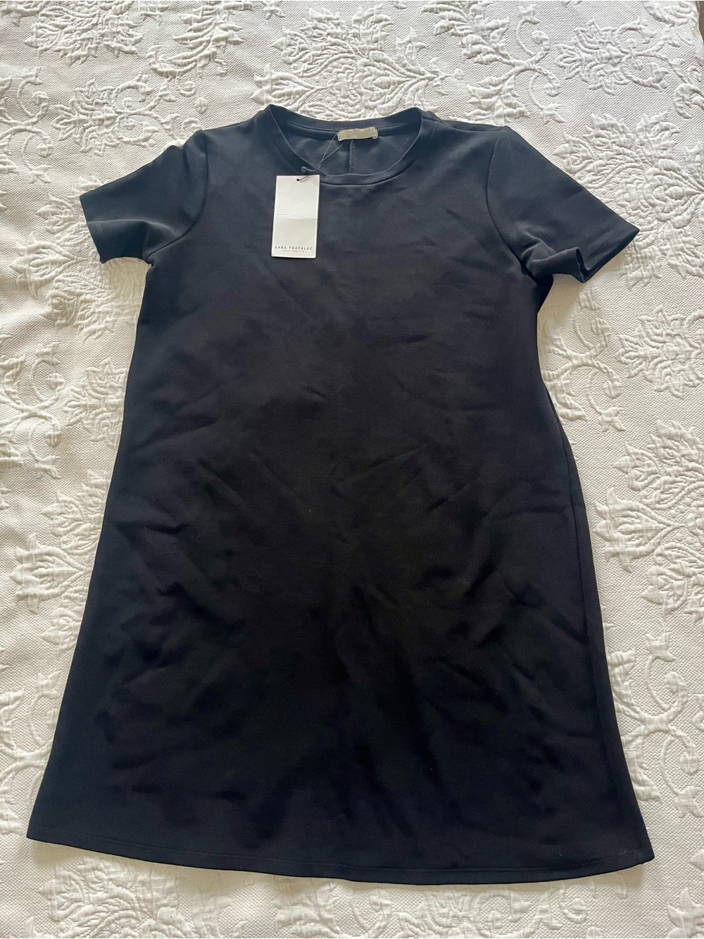 Zara Black Short-Sleeve Dress
